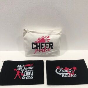 Cheer Junkie Pouch and Cheer Squad Bags bundle of 3